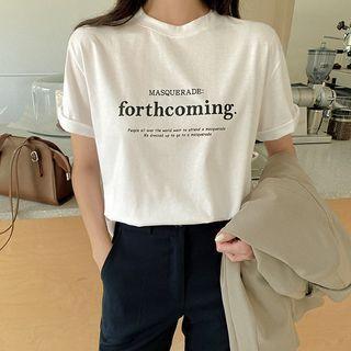 Plus Size Printed Relaxed-fit T-shirt