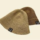 Label Applique Straw Bucket Hat