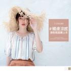 Tie-neck Patterned Short-sleeve Top