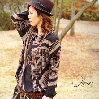 Long-sleeve Hanky-hem Dress