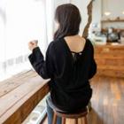 Drop-shoulder Tie-back Cotton Top