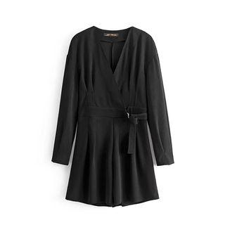 V-neck Long-sleeve Playsuit