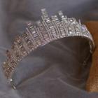 Wedding Faux Crystal Tiara Crown - White - One Size