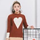 Heart Round-neck Sweater