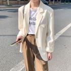 Plain Oversize Button-up Blazer