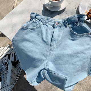 Cut-hem Denim Shorts