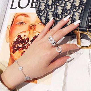 Rhinestone Chain Statement Ring
