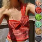 One-shoulder Striped Camisole Top