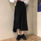 Asymmetric Hem Ruched A-line Skirt