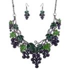 Set: Grape Necklace + Drop Earrings