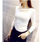 Cutout Long-sleeve Knit Top