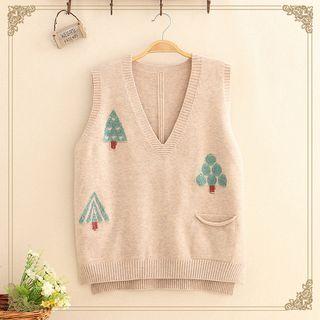 Tree Jacquard Knit Vest