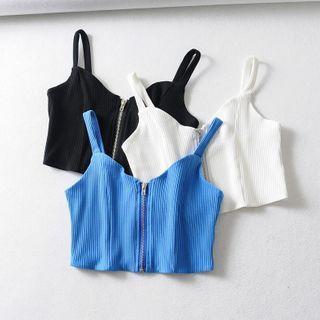 Spaghetti Strap Zip Up Top