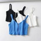 Spaghetti Strap Zip Up Top