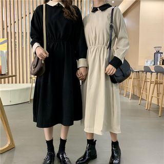 Two-tone Midi A-line Dress