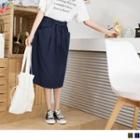 Drawcord Pocket Midi Skirt