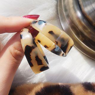 Leopard Print Acrylic Open Hoop Earring