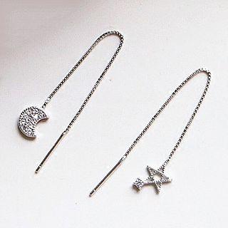 Star & Crescent Threader Earring