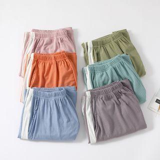 Elastic Waist Color Block Lounge Shorts