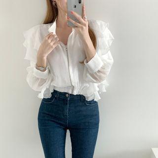 Ruffle Zip Light Jacket