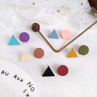 Plain Triangle / Circle Geometric Earring