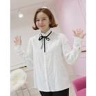 Frilled Tie-neck Shirt