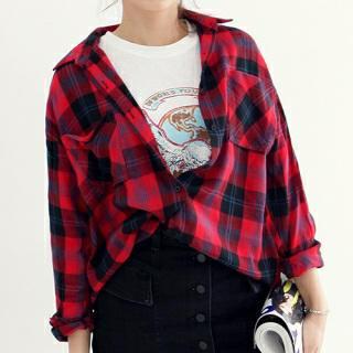 Pocket-front Tartan Check Shirt