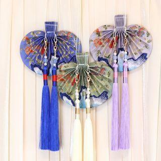 Tassel Flower Print Waist Hanging Decoration Pouch