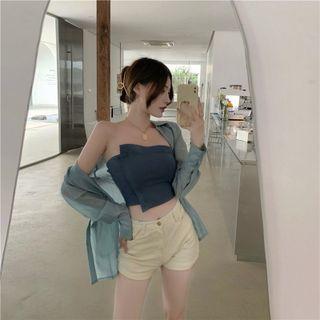Asymmetrical Tube Top / Cut-out Shirt