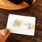 Petal Sterling Silver Ear Stud 1 Pair - White - One Size