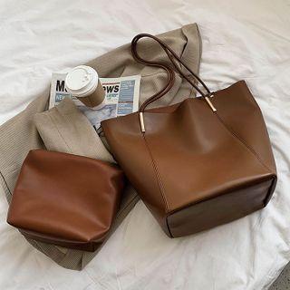 Plain Spaghetti-strap Shoulder Bag