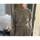 [dearest] Letter-patched Sweatshirt (gray) One Size