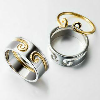 925 Sterling Silver Couple Matching Cutout Ring / Open Ring