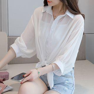 Puff-sleeve Sheer Light Jacket