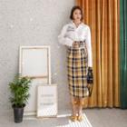 Checked Midi Skirt With Belt