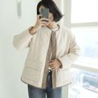 Button-up Quilting Jacket Cream - One Size