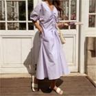 Drawstring-front Tie-back Dress