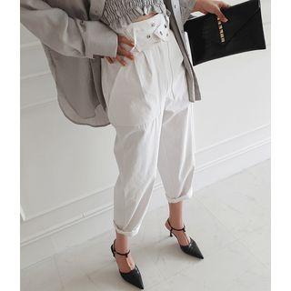High-waist Baggy Pants With Belt