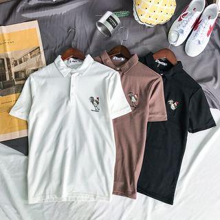 Animal Embroidered Short-sleeve Polo Shirt