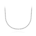 Simple Fashion Twisted 316l Stainless Steel Necklace 50cm Silver - One Size