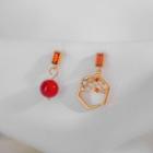 925 Sterling Silver Bead Dangle Earring 1 Pair - Gold - One Size