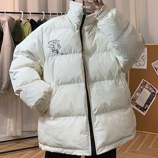Two-way Embroidered Padded Zip Jacket