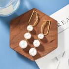 Faux Pearl Dangle Earring 1 Pair - S925 Sterling Silver Pin - Faux Pearl Dangle Earring - One Size