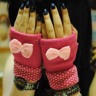 Bow Fingerless Gloves