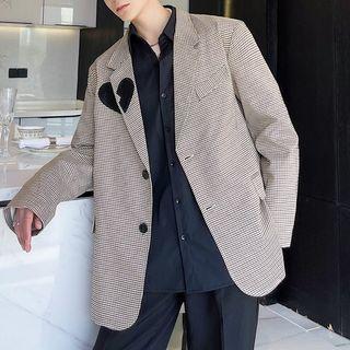 Applique Check Blazer