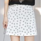 Smiley Face Print Mini A-line Skirt