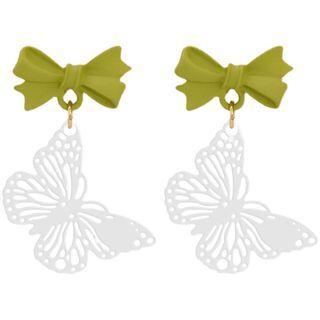 Bow Butterfly Alloy Dangle Earring