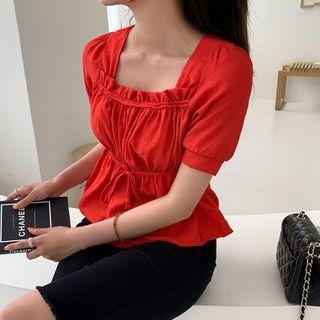 Square-neck Tie-front Top