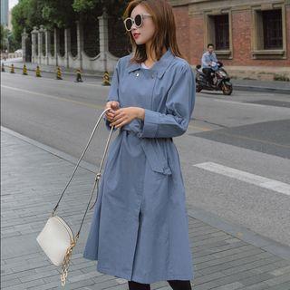 Sashed Buttoned Trench Coat