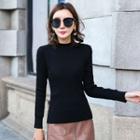 (fleece-lined) Round Neck Knit Top